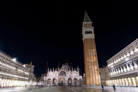 Night view of St Mark's Square (Piazza San Marco), Venice, Italy