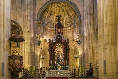 Church of Santa Maria la Mayor in Ronda, Spain. Altar