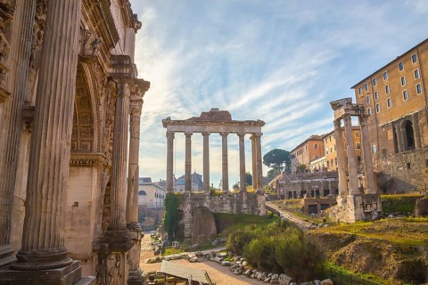 Forum romanum in rome panorama