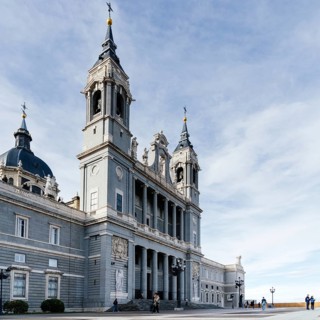 Madrid, Spain, November 1, 2019: Almudena Cathedral, Santa Maria la Real de La Almudena, is a