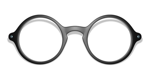 3d illustration of black glasses on white background