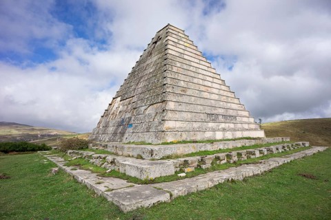Pyramid of the Italians, 1937, mausoleum built by Francisco Franco after the Battle of Santander,