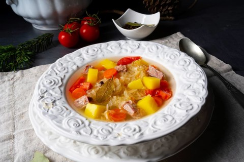 Kapusniak delicious Polish sauerkraut soup