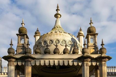 BRIGHTON, EAST SUSSEX, UK. MARCH 06. View of the Royal Pavilion in Brighton, East Sussex on March 6