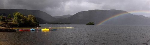 Rainbow at Loch Lomond, Rowardennan, Loch Lomond and the Trossachs National Park, Scotland, Great