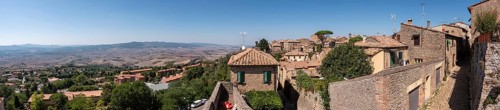 Panoramic view on the surrounding landscape of Volterra in the Tuscany, Italy