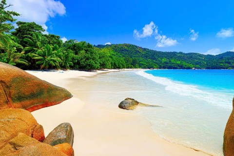 The Beach Anse Lazio, Praslin, Seychelles Island, Indian Ocean