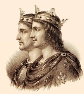 Louis the Younger or Louis III, 830/835-882, King of Saxony, and his elder brother Carloman,