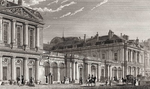 The Palais-Royal, Paris, antique steel engraved print, 1831