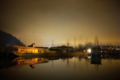 Dal Lake, Hotel Boat, Light in the sky, Srinigar, Kashmir