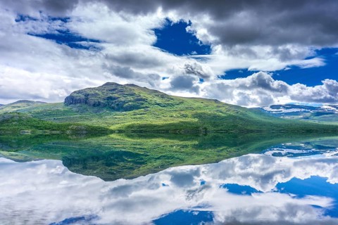 Fascinating natural landscape in Jotunheimen in the summertime in Norway. Great natural landscape