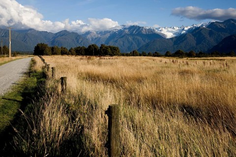 Fox Glacier New Zealand Rural dirt road Southern Alps