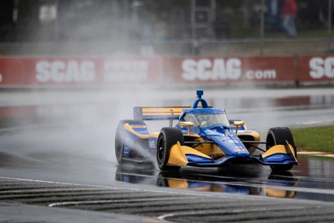 KYFFIN SIMPSON (R) (4) of Bridgetown, Barbados drives on track during practice for the XPEL Grand