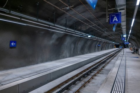 The Underground Railroad Station Tunnel Highest Up in Europe 3454 Meters Up in Jungfraujoch,
