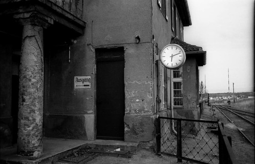 Germany, Mühlenbeck, 14.03.1992, disused railway station of Mühlenbeck