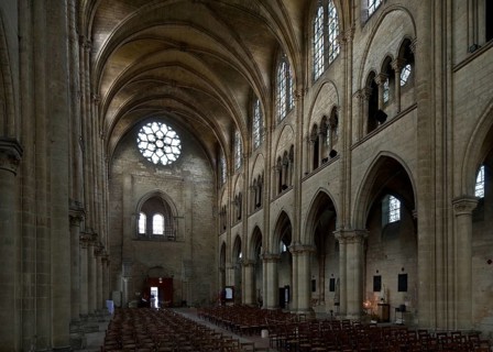 Saint-Leu-d'Esserent, Abbatiale St-Nicolas, interior facing north-west, St., St., Saint