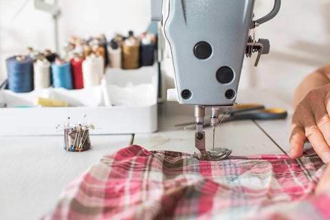 Sewing machine close up