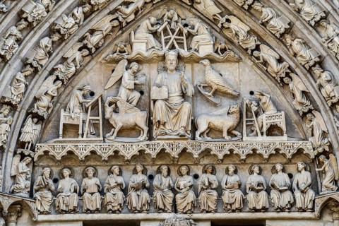 Detail of cathedral in milan italy