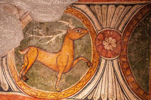 Rampant deer, Abse of Santa María de Taüll, 12th century, Church of Santa María de Taüll, Boí