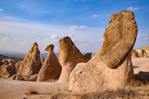 Imaginary Valley, a valley full of unique rock formations in Cappadocia, Turkey