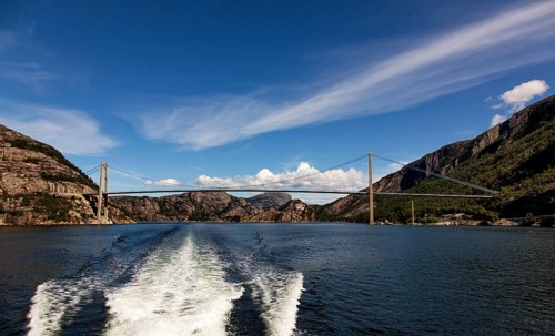 View over the Lysefjord, a fjord in Norway