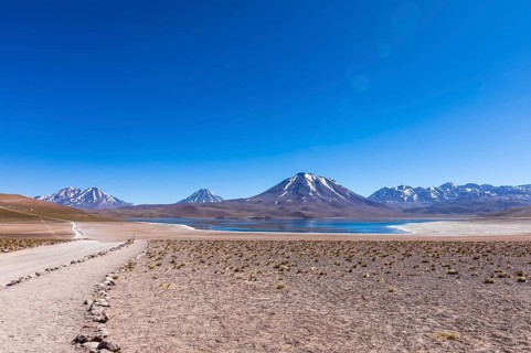 Lagunas Altiplanicas, Miscanti y Miniques, amazing view at Atacama Desert. Chile, South America
