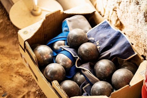 La Boule Bleue, shop for petanque and boules players, Le Panier, neighbourhood, Marseille, France