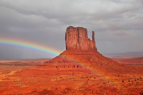 Red Desert. Monument Valley - Navajo Reservation during the summer thunderstorms. The magnificent