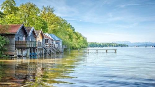 A hdr image of the Ammer Lake at Stegen Bavaria Germany