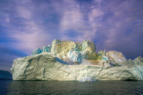 Greenland Ilulissat glaciers at fjord Disco Bay West Greenland