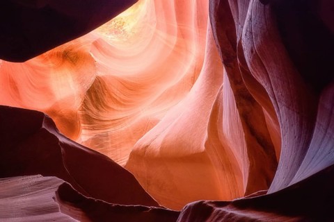 Antelope Canyon is a slot canyon in the American Southwest, on Navajo land east of Page, Arizona.