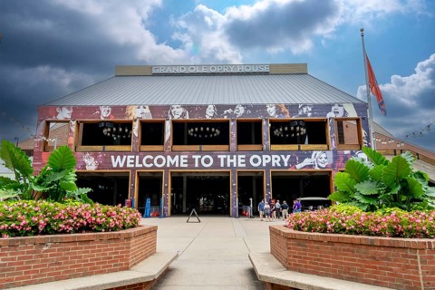 Aerial view of the Grand Ole Opry in Nashville Tennessee