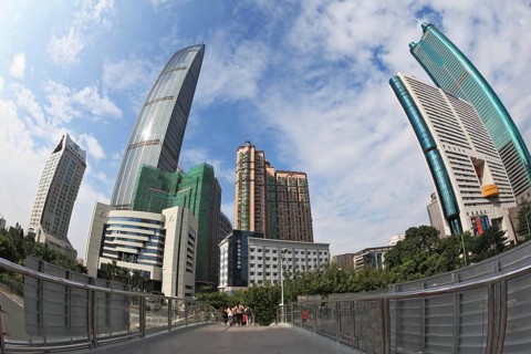 SHENZHEN - CITY IN SOUTH OF PEOPLE'S REPUBLIC OF CHINA - NOVEMBER 19, 2011: The magnificent modern