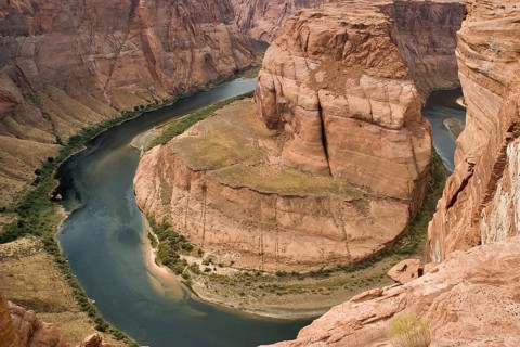 An abrupt bend of the river Colorado in state of Utah in the USA