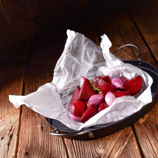 Oven baked red beets