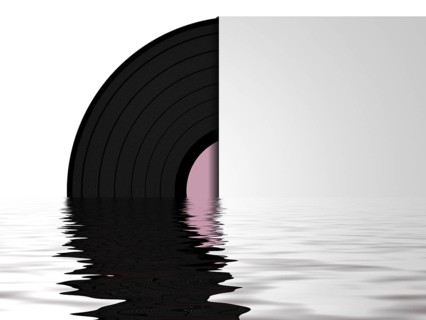 2d illustration of a vinyl record with water