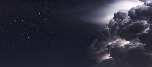 Lepus star constellation, Night sky, Cluster of stars, Deep space, Hare constellation Storm clouds