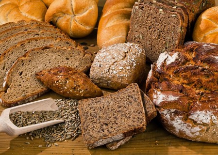 Several different types of bread. Healthy nutrition through fresh baked goods. Austria