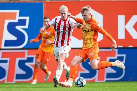 LUBIN, POLAND - FEBRUARY 18, 2024: Football match Polish PKO Ekstraklasa between KGHM Zaglebie