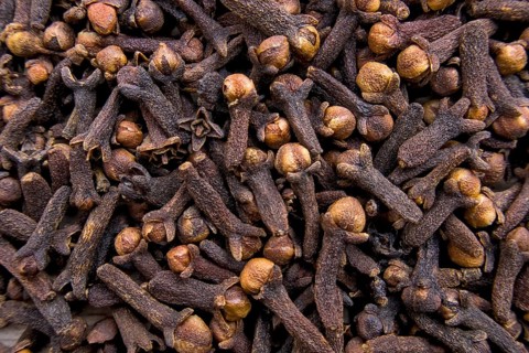 Aromatic Cloves in Rich Brown Tones, Full Frame View, Top View