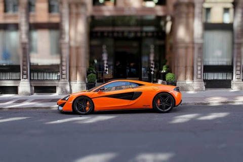 Blurred and bokeh effect, artistically modified photography, car, Montreal, Province of Quebec,