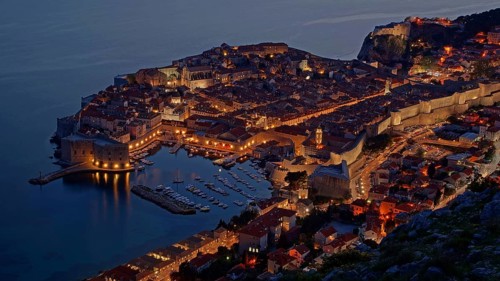 Croatia, view of Dubrovnik, twilight, city, peninsula, Dalmatia, travelling, Europe, Dubrovnik