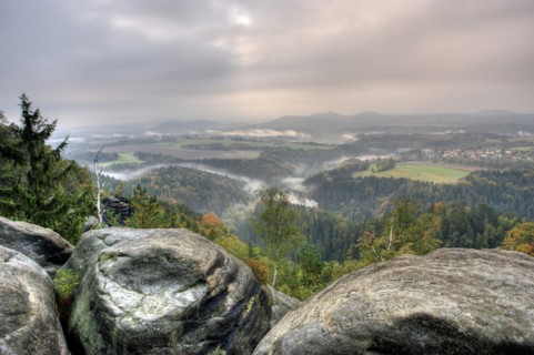 View from the Waitzdorfer Aussicht, Saxon National Park Switzerland