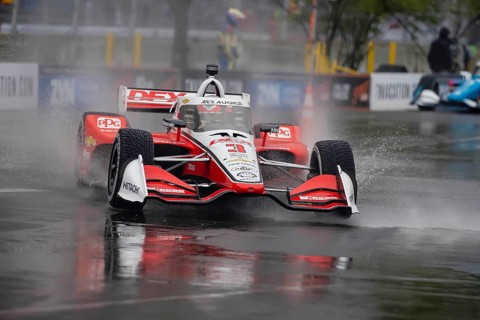 INDYCAR Series driver, SCOTT MCLAUGHLIN (3) of Christchurch, New Zealand, travels through the turns