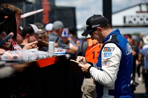 NASCAR Cup Series Driver, Michael McDowell (34) gets ready to practice for the HighPoint.com 400 at