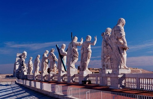 Figures of saints, St Peter's Basilica, Italy, Rome, Vatican City
