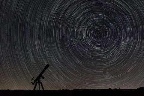 Star Trails over Night sky. Night sky startrails
