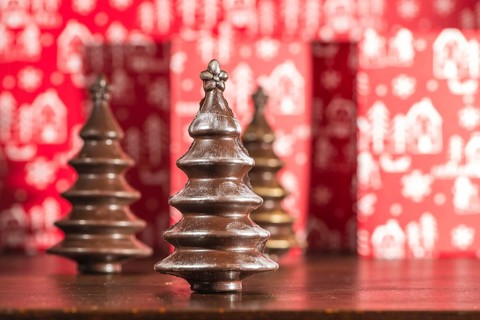 Chocolate Christmas Trees. Brown chocolate. Bulgaria
