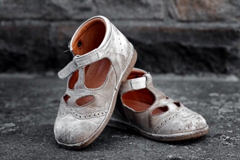 Dirty children's shoes