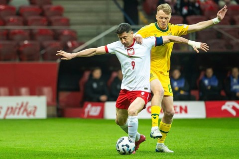 WARSAW, POLAND - MARCH 21, 2025: Qualifications for FIFA World Championship 2026. Match Poland -